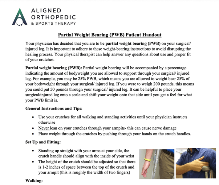 Weightbearing & Assistive Devices Aligned Therapy Partners