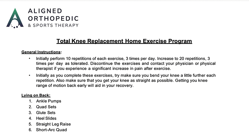 Home Exercise Programs