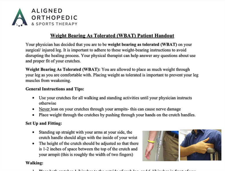 Weightbearing & Assistive Devices Aligned Therapy Partners